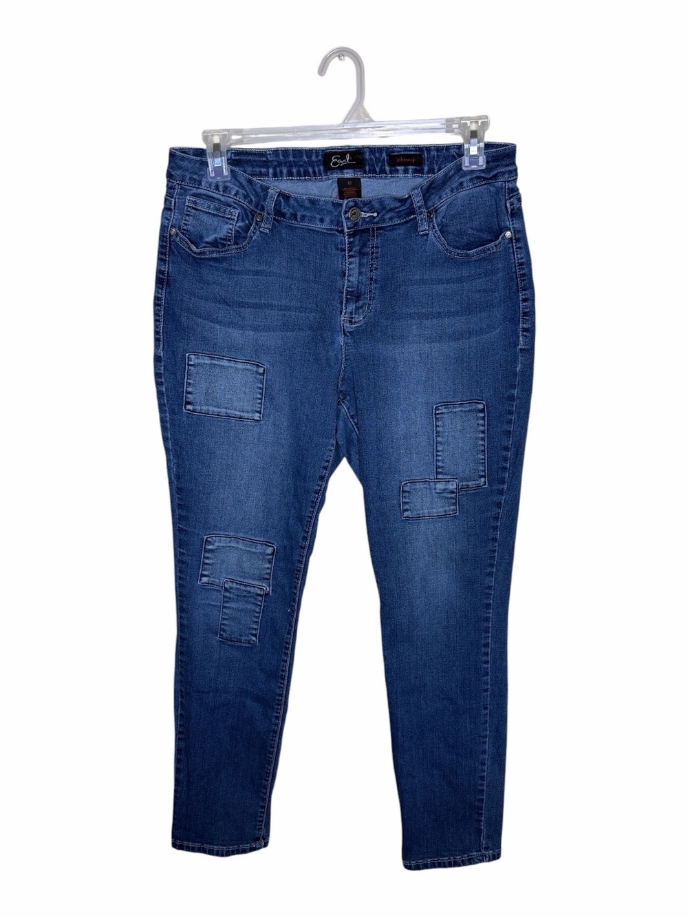 Earl Jeans Skinny Mid-Blue Patchwork Women’s Jeans